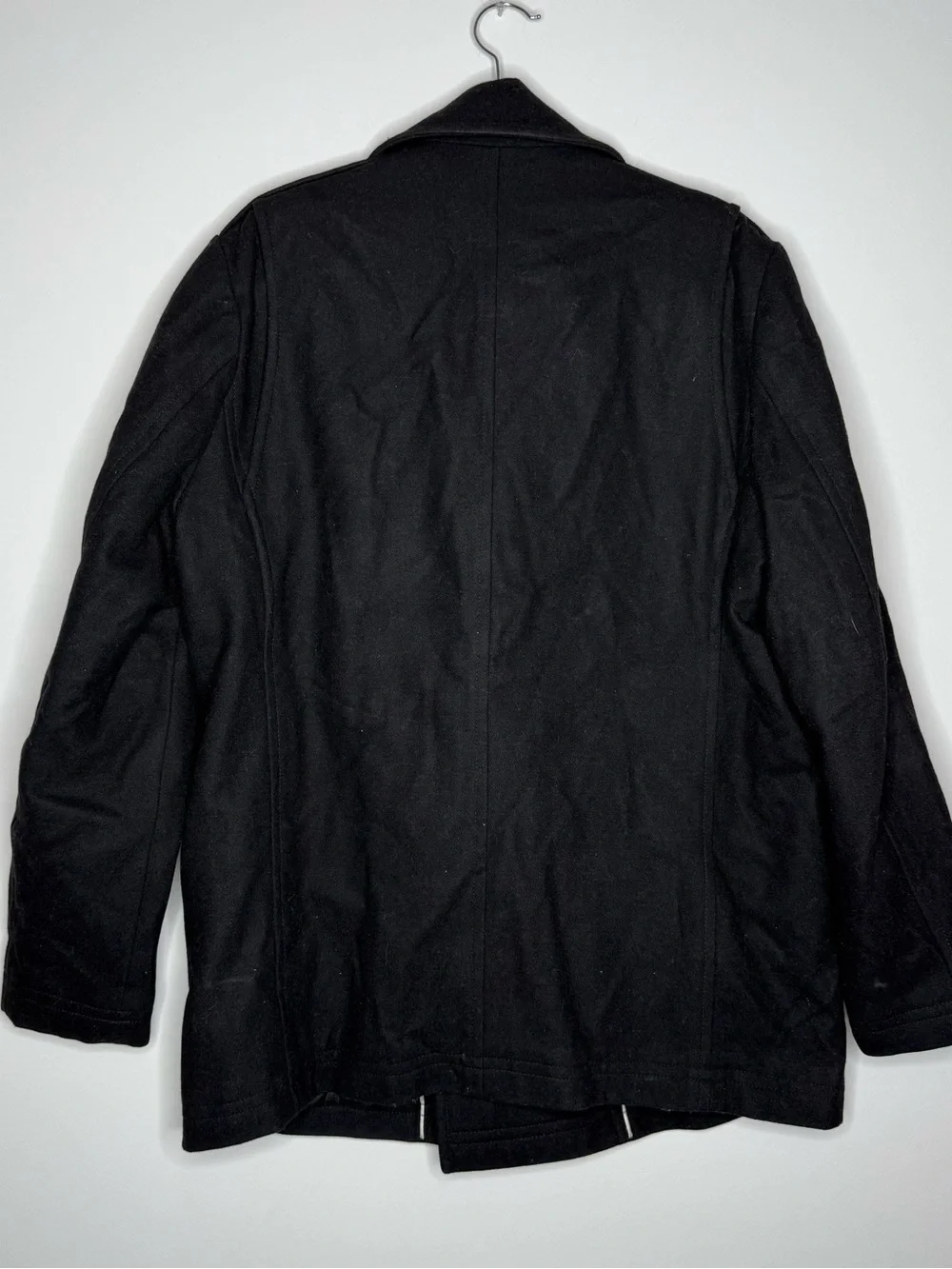 Levi's black double-breasted wool blend pea coat